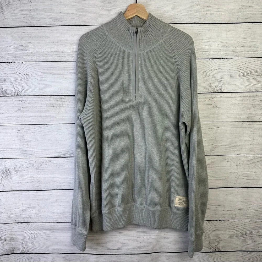 Vtg Polo Jeans Co Ralph Lauren Gray Pullover Collard Sweater Quarter Zip Size XL - Picture 1 of 7